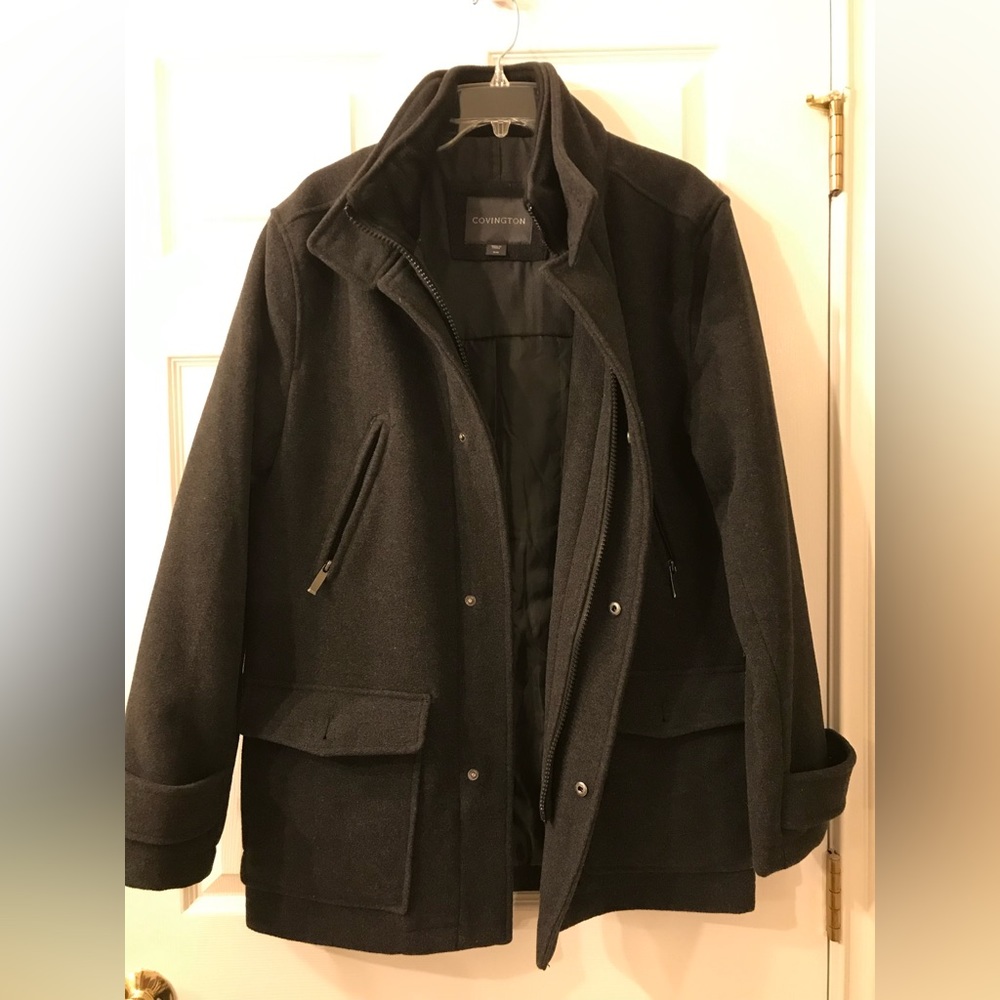 Like new men’s dark charcoal gray wool jacket